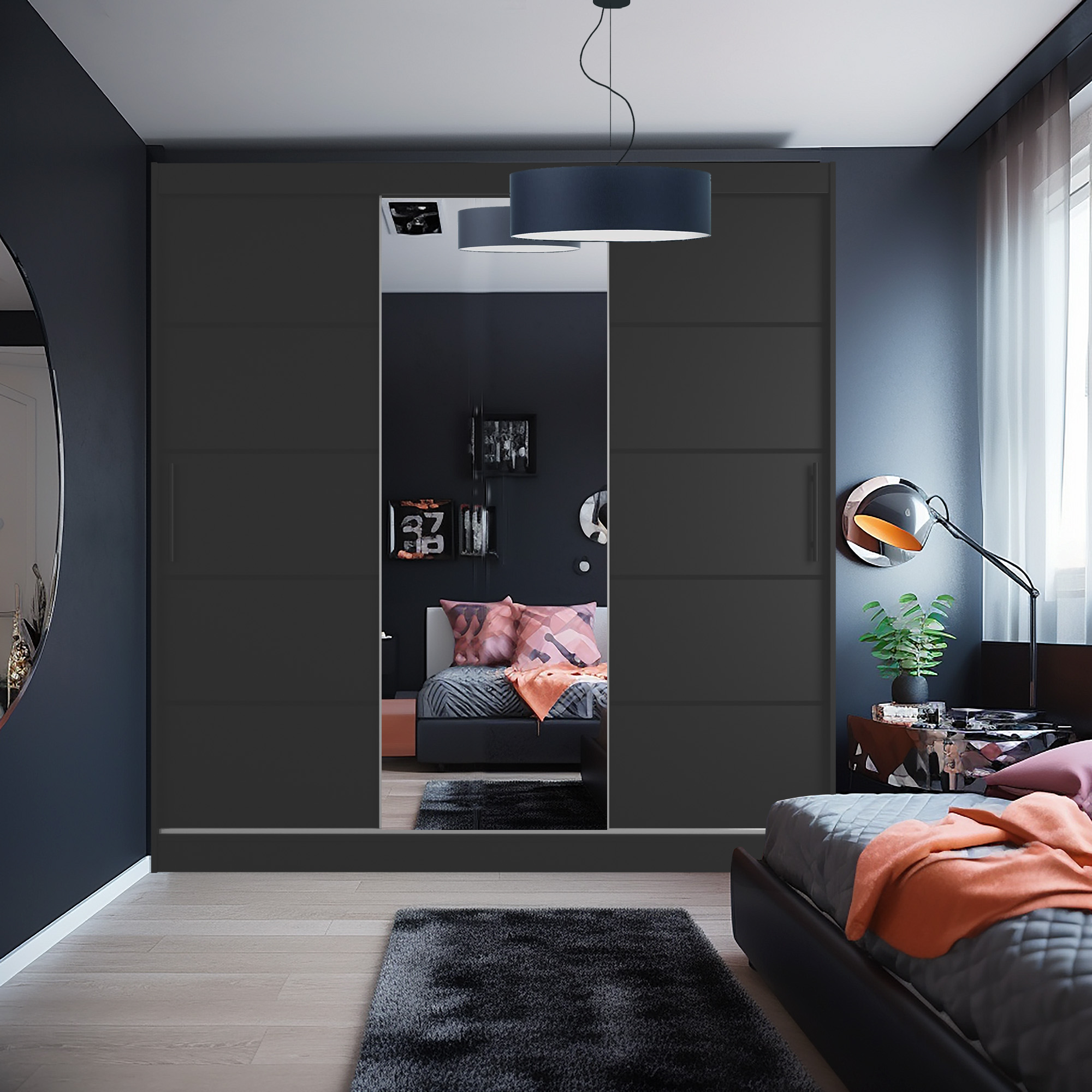 Chambre élégante avec meubles modernes et confortables