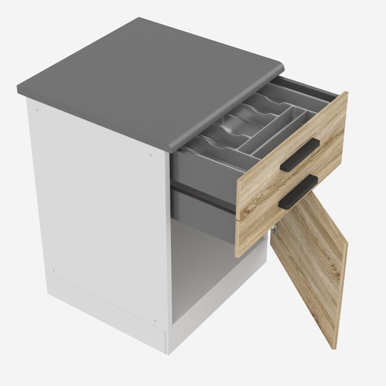 Meuble bas de cuisine 60 cm tiroirs TOR SDSZ60WS/0/WT/DS/B/B1/PP