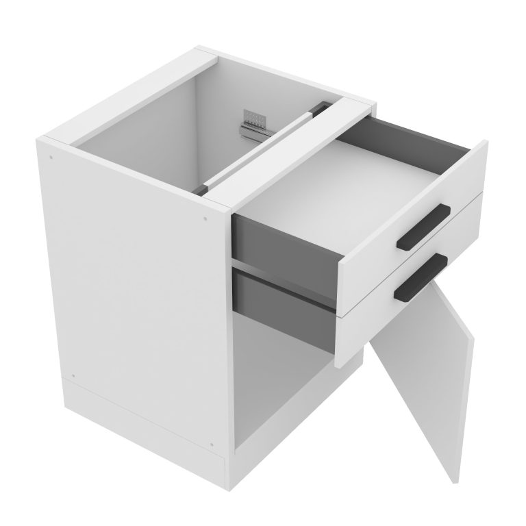 Meuble bas de cuisine 60 cm tiroirs  TOR SDSZ60/0/WT/WT/0/B1/PP
