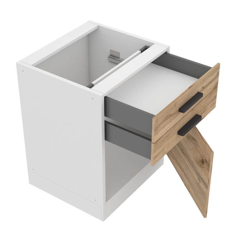Meuble bas de cuisine 60 cm tiroirs TOR SDSZ60/0/WT/DW/0/B1/PP