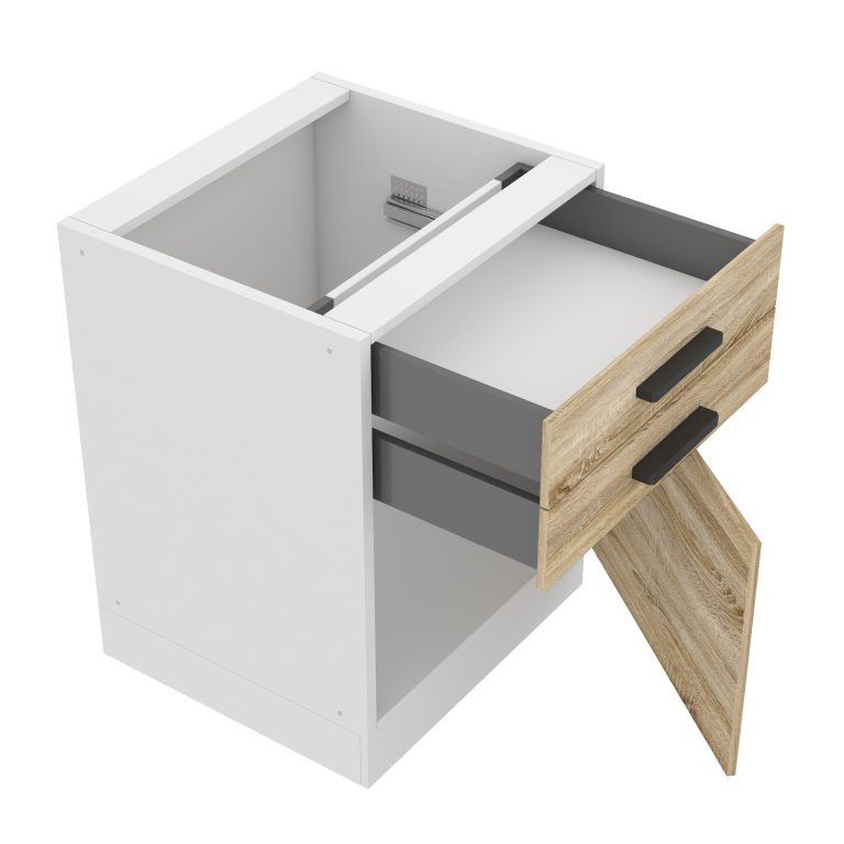 Meuble bas de cuisine 60 cm tiroirs TOR SDSZ60/0/WT/DS/0/B1/PP