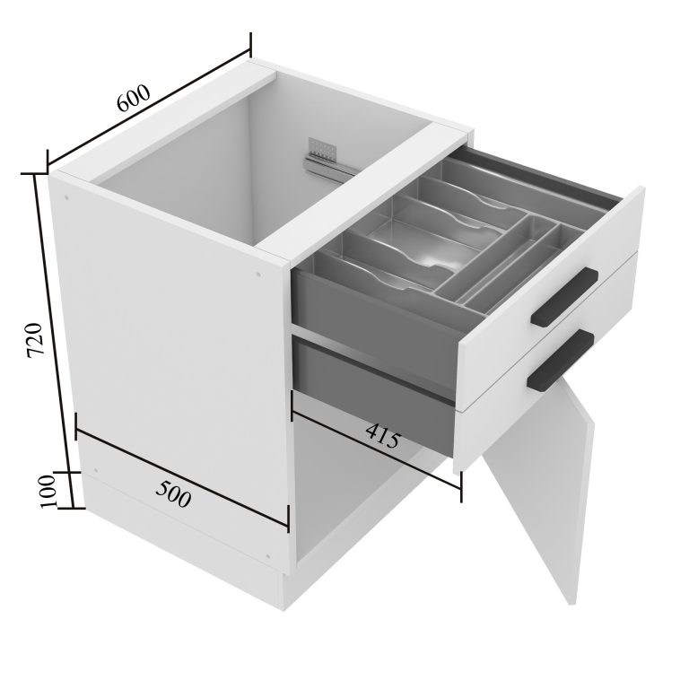 Meuble bas de cuisine 60 cm tiroirs TOR SDSZ60WS/0/WT/DS/0/B1/PP