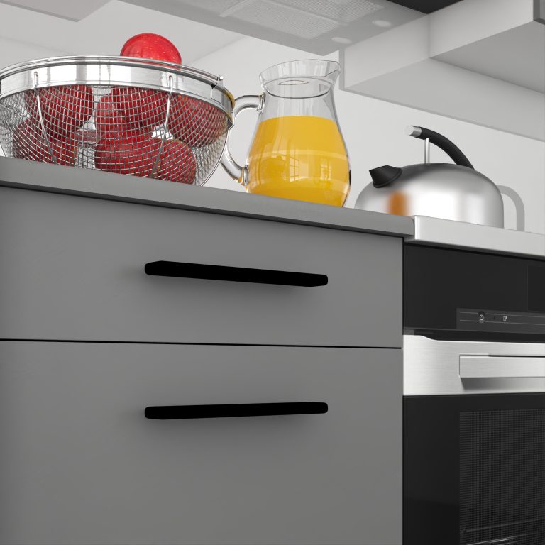 Cuisine 320 cm gris anthracite graphite avec plan de travail – Producteur TOR PRIMO320/4/WT/SR/0/B1
