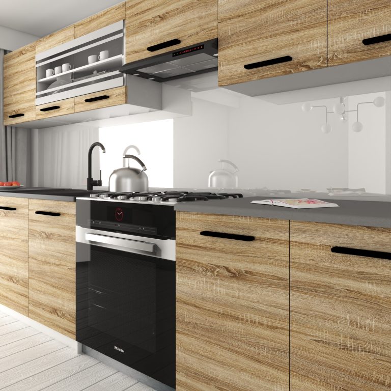 Cuisine 260 cm chêne wotan / chêne sonoma avec plan de travail – Producteur TOR PRIMO260/3/WT/DS/0/B1