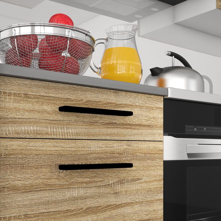 Cuisine 320 cm chêne wotan / chêne sonoma avec plan de travail – Producteur TOR PRIMO320/4/WT/DS/0/B1