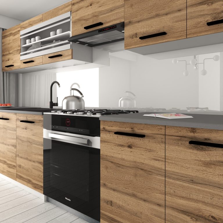 Cuisine 260 cm chêne wotan / chêne sonoma avec plan de travail – Producteur TOR PRIMO260/2/WT/DW/0/B1