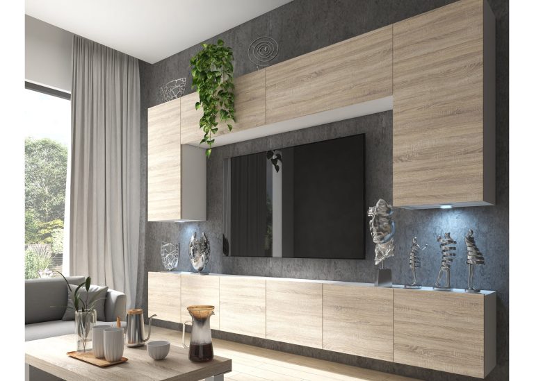 Meuble TV 300 cm chêne sonoma – Producteur IMP PRIMO 2/5/W/DS/0/0
