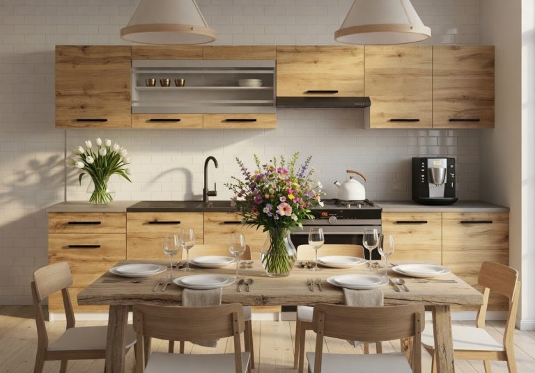 Cuisine 260 cm chêne wotan / chêne sonoma avec plan de travail – Producteur TOR PRIMO260/2/WT/DW/0/B1