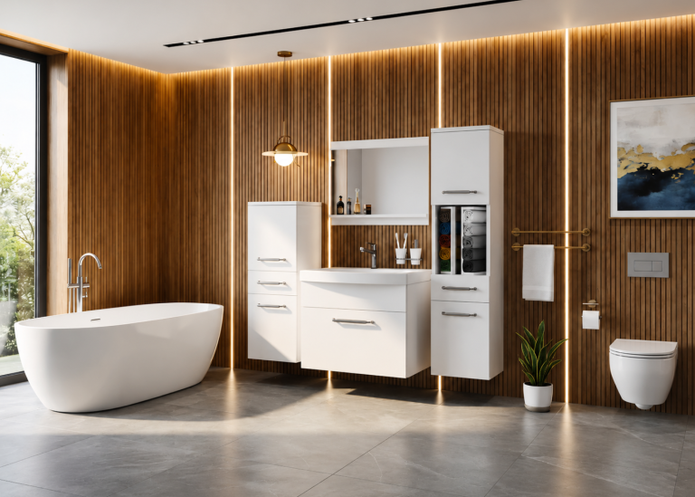 Meuble de salle de bain avec vasque et miroir blanc mat – Producteur ROD PRIMO M 5/0/W/W/0/ZINC