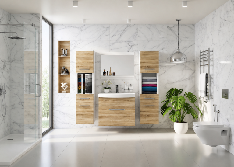 Meuble de salle de bain avec vasque et miroir chêne sonoma – Producteur ROD PRIMO M 6/0/W/DS/0/ZINC