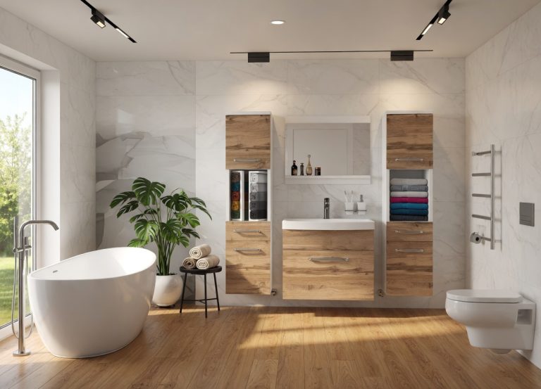 Meuble de salle de bain avec vasque et miroir chêne wotan / chêne sonoma – Producteur ROD PRIMO M 6/0/W/DW/0/ZINC