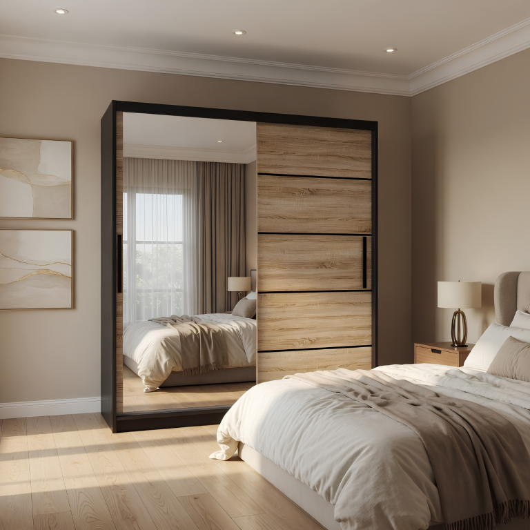 Armoire coulissante 158 cm avec miroir chêne chêne wotan chêne sonoma Fabricant MZ SZP3/1/B/DS/0/BL