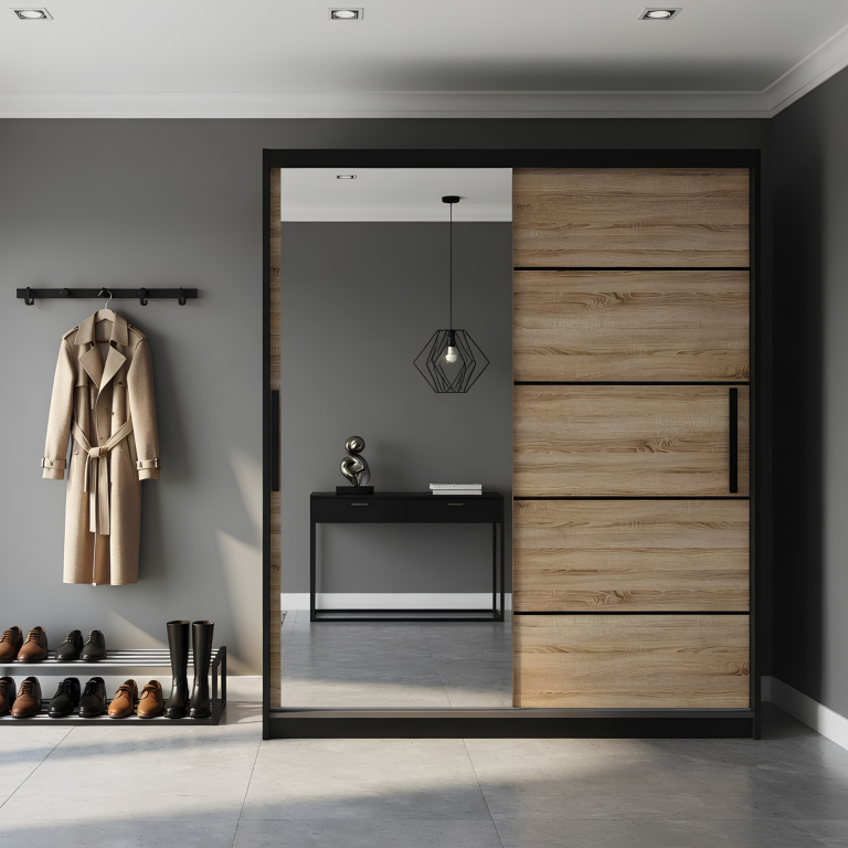 Armoire coulissante 158 cm avec miroir chêne chêne wotan chêne sonoma Fabricant MZ SZP3/1/B/DS/0/BL