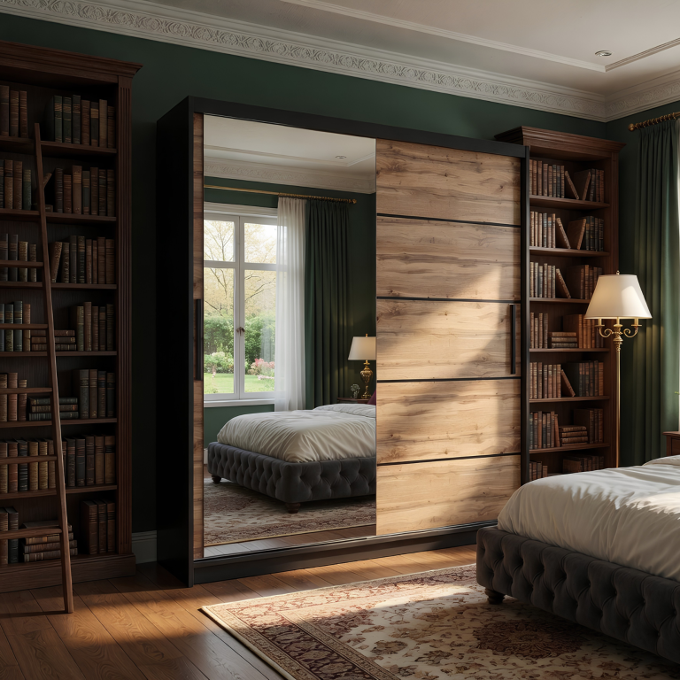 Armoire coulissante 158 cm avec miroir chêne chêne wotan chêne sonoma Fabricant MZ SZP3/1/B/DW/0/BL