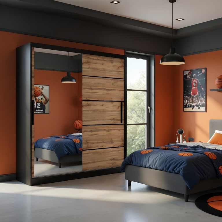 Armoire coulissante 158 cm avec miroir chêne chêne wotan chêne sonoma Fabricant MZ SZP3/1/B/DW/0/BL