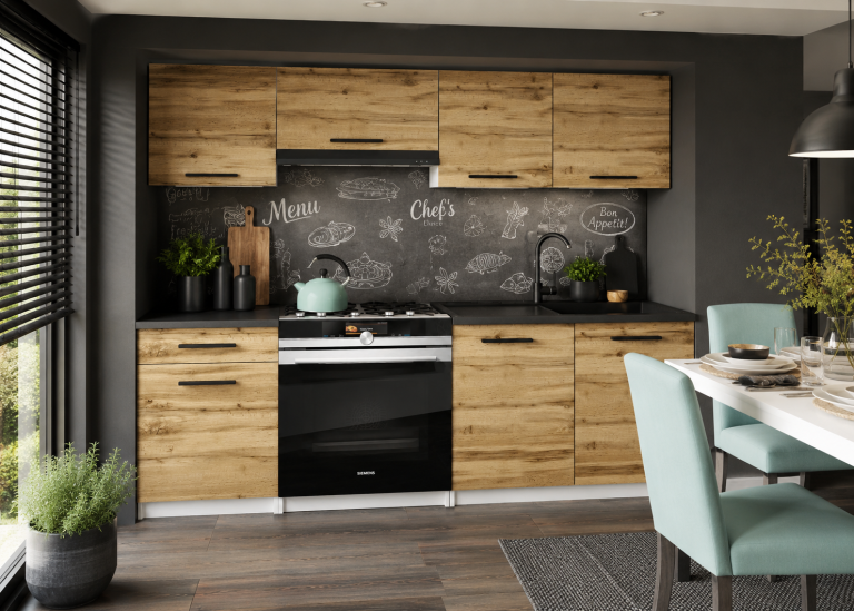 Meuble de cuisine 180 cm chêne wotan chêne sonoma avec plan de travail Fabricant TOR SUPERUNIQA2/4/WT/DW/0/B1