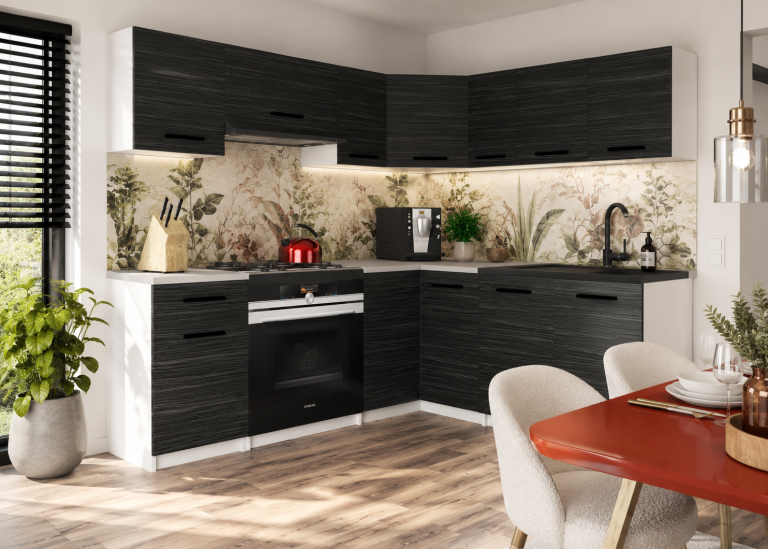 Meubles de cuisine 360 cm noir ébène foncé avec plan de travail Fabricant TOR LIDIAUNIQA2/4/WT/HK/0/B1
