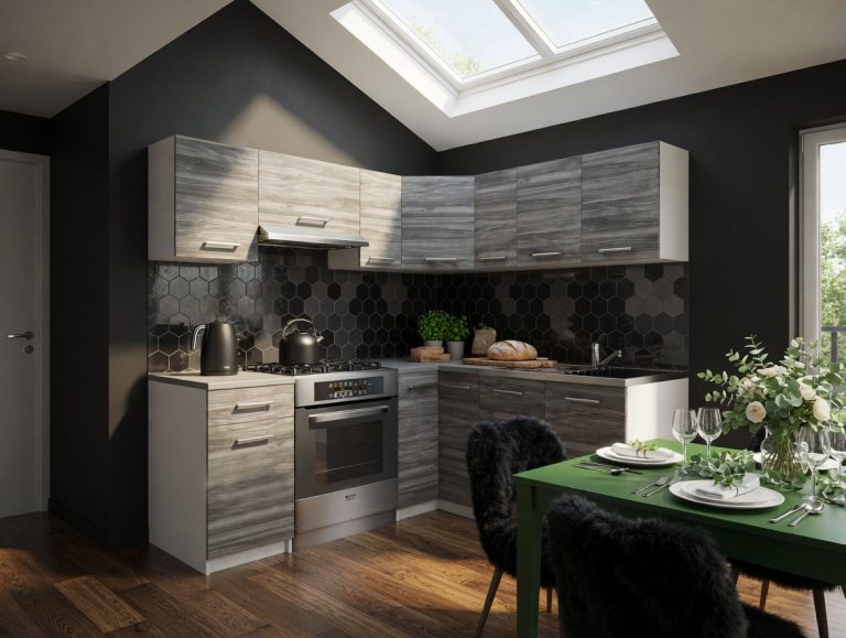 Meuble de cuisine 360 ​​cm gris anthracite graphite avec plan de travail Fabricant TOR LIDIAUNIQA3/4/WT/GW1/0/E