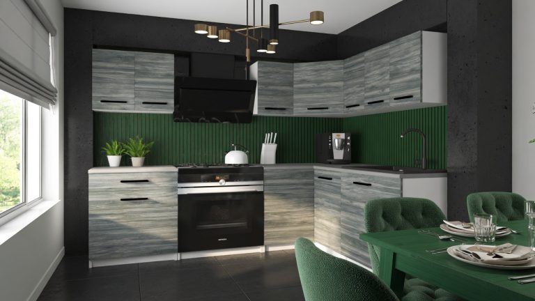 Meubles de cuisine 300 cm gris anthracite graphite avec plan de travail Fabricant TOR ARMIN2/2/WT/GW1/0/B1