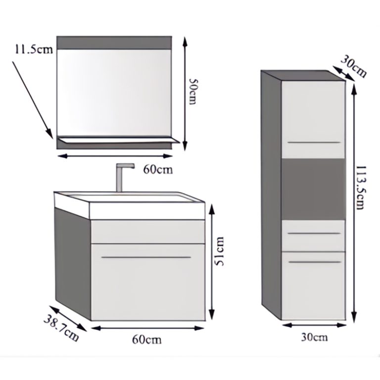 Meuble de salle de bain Belini blanc mat + lavabo + miroir Fabricant ROD M 3/0/W/W/0/ZW