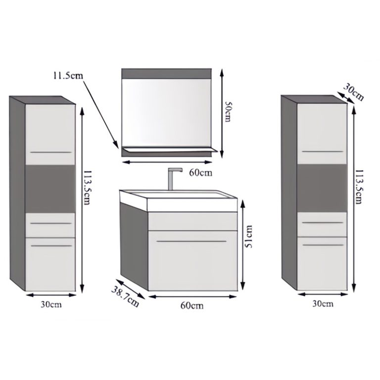 Meuble de salle de bain Belini blanc brillant + lavabo + miroir Fabricant ROD P 6/0/W/W/0/ZW