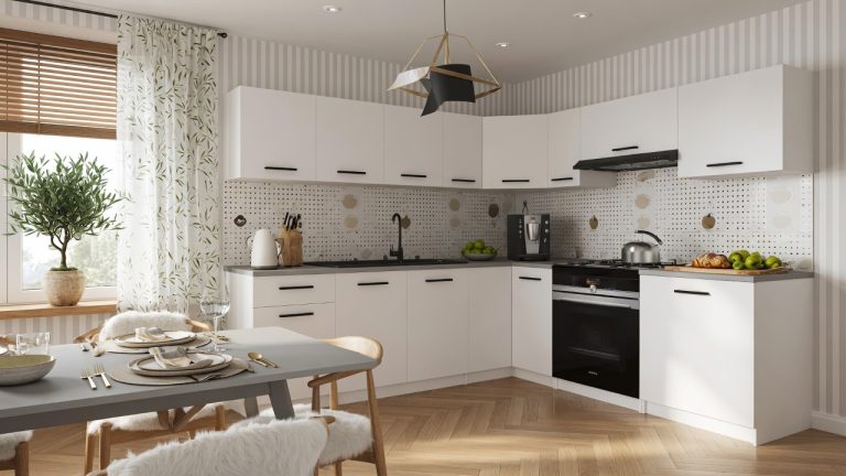 Meubles de cuisine 420 cm blanc mat avec plan de travail Fabricant TOR UNIQAPLUS/4/WT/WT/0/B1