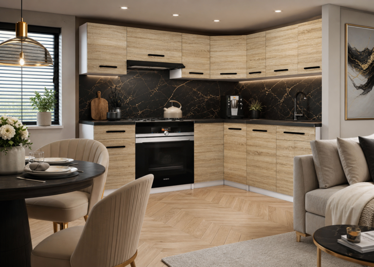 Meuble de cuisine 360 ​​cm chêne wotan chêne sonoma avec plan de travail Fabricant TOR LIDIAUNIQA2/4/WT/DS/0/B1