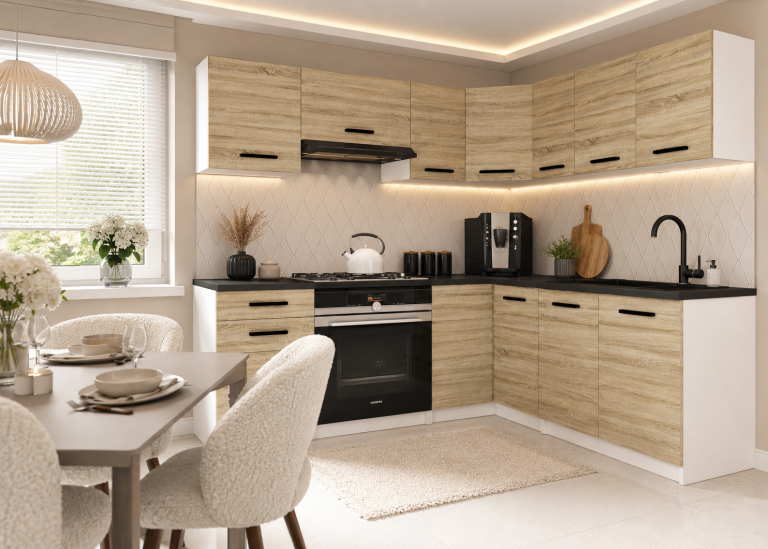 Meuble de cuisine 360 ​​cm chêne wotan chêne sonoma avec plan de travail Fabricant TOR LIDIAUNIQA2/4/WT/DS/0/B1