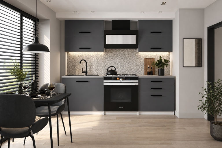Meubles de cuisine 120 cm gris anthracite graphite avec plan de travail Fabricant TOR ELEGANTA2/3/WT/SR/0/B1