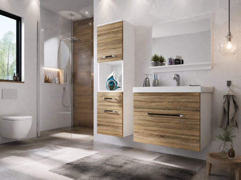 Meuble de salle de bain Belini chêne sonoma + lavabo + miroir Fabricant ROD M 3/0/W/DS/0/ZW