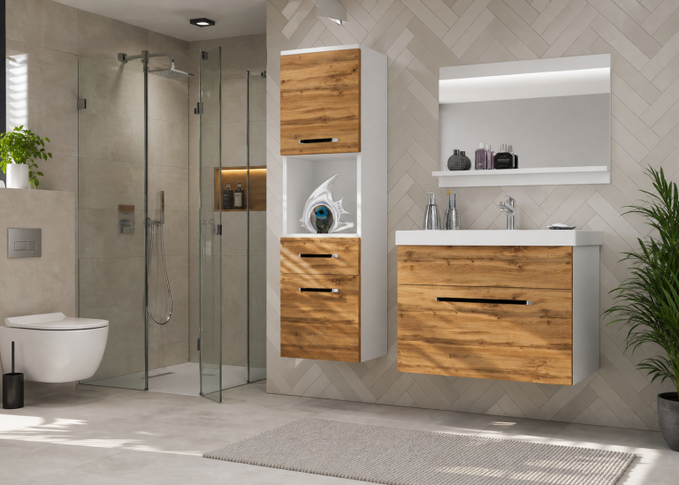 Meuble de salle de bain Belini chêne wotan + lavabo + miroir Fabricant ROD M 3/0/W/DW/0/ZW