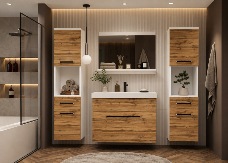 Meuble de salle de bain Belini chêne wotan + lavabo + miroir Fabricant ROD M 6/0/W/DW/0/ZW