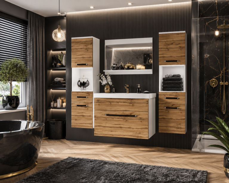 Meuble de salle de bain Belini chêne wotan + lavabo + miroir Fabricant ROD M 6/0/W/DW/0/ZW