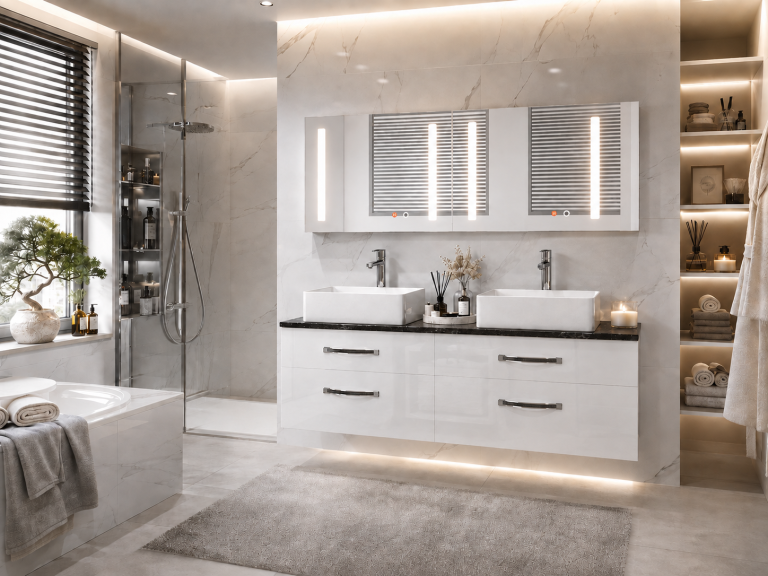 Ensemble de meubles de salle de bain Euphoria EUP P 120D/0/W/W/0/BK/MB