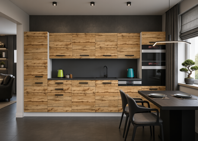 Meubles de cuisine Premium Version Complète 360 cm en chêne chêne wotan chêne sonoma avec plan de travail Fabricant TOR NAOMI/0/WT/DW/B/B1

