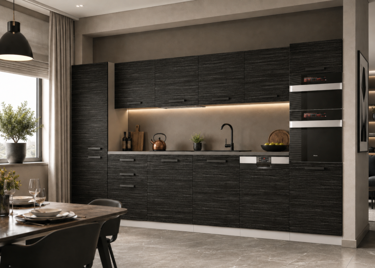 Meubles de cuisine Premium Version Complète 360 cm noir ébène sombre avec plan de travail Fabricant TOR NAOMI/0/WT/HK/B/B1

