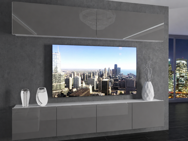 Meuble TV / meuble mural 200 cm gris brillant  Fabricant IMP 6/5/W/S/0/0
