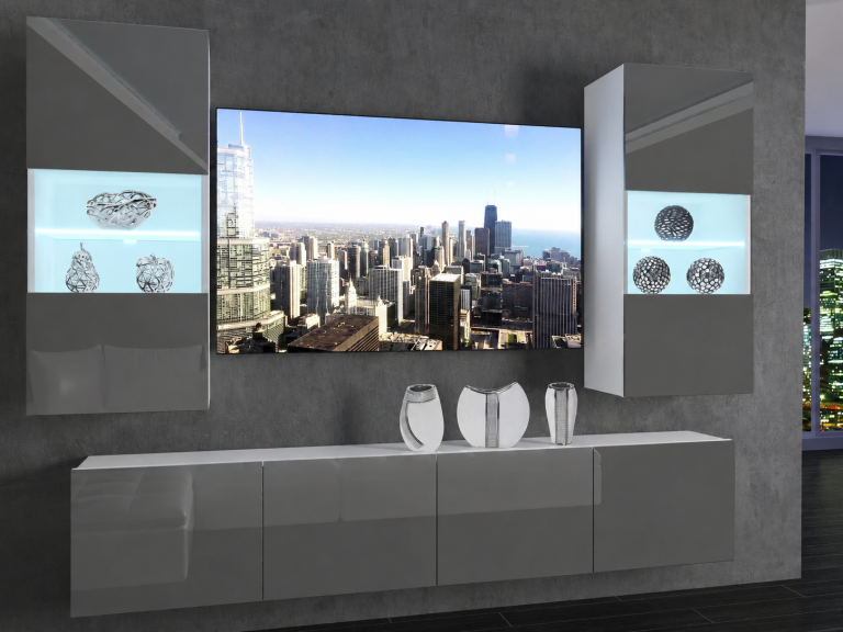 Meuble TV / meuble mural 200 cm gris brillant Fabricant IMP 7/5/W/S/0/0