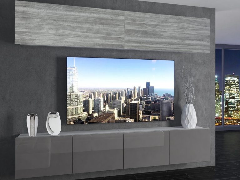 Meuble TV / meuble mural 200 cm gris anthracite et graphite brillant  Fabricant IMP 6/5/W/GW1S/0/0