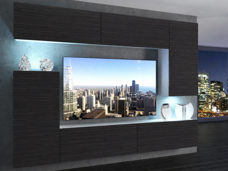Meuble TV / meuble mural 250 cm noir ébène  Fabricant IMP 8/5/W/HK/0/0