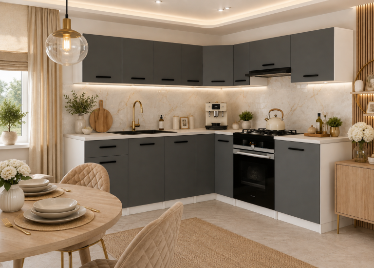 Meubles de cuisine 420 cm gris anthracite graphite avec plan de travail Fabricant TOR UNIQAPLUS/5/WT/SR/0/B1