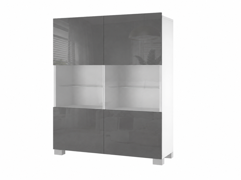 Commode meuble gris brillant IMPERIUM  IMP KOM1/3/W/S/0/0