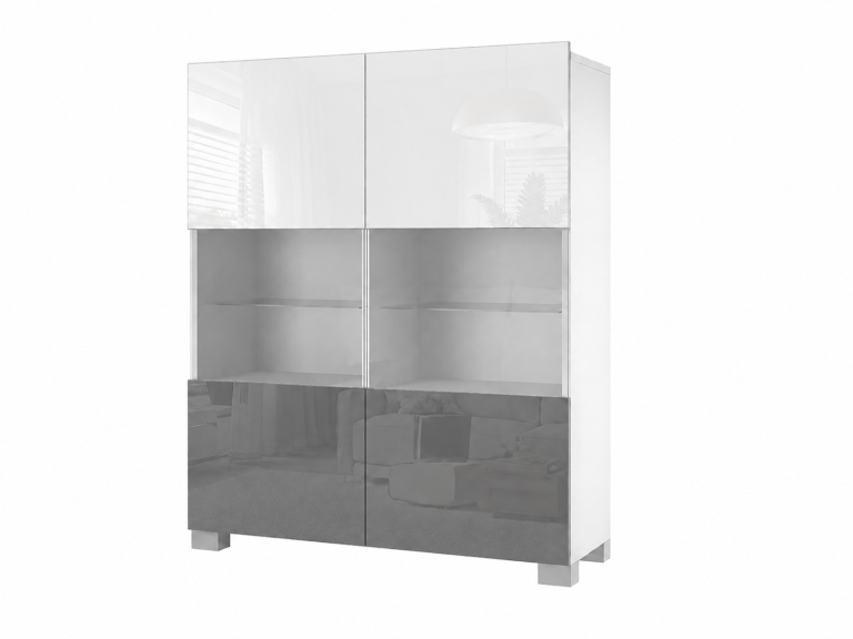 Commode / meuble blanc et gris IMPERIUM IMP KOM1/3/W/WS/0/0