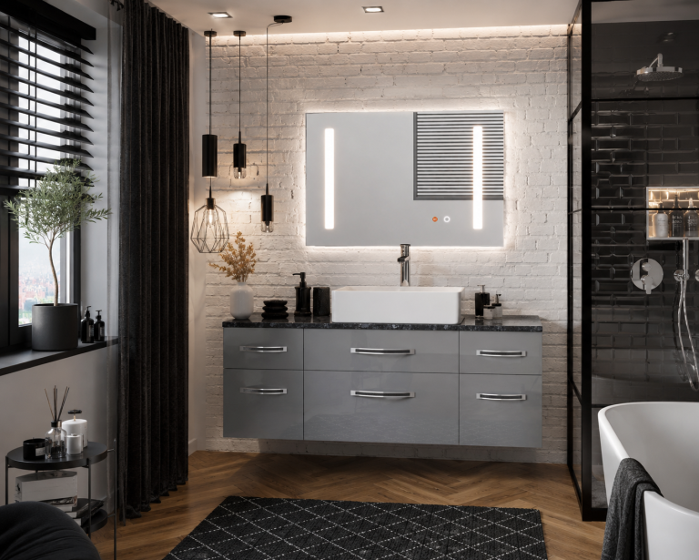 Ensemble de meubles de salle de bain Euphoria EUP P 120/0/W/S/0/BK/MB