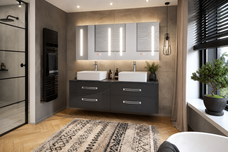 Ensemble de meubles de salle de bain Euphoria EUP P 120D/0/W/B/0/BK/MB