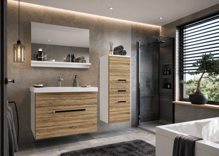 Meuble de salle de bain Belini chêne sonoma + lavabo + miroir Fabricant ROD M 2/0/W/DS/0/ZW
