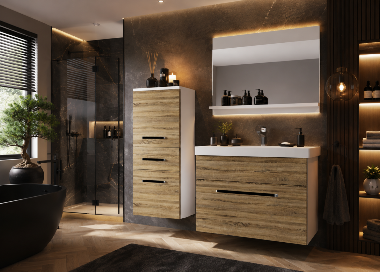 Meuble de salle de bain Belini chêne sonoma + lavabo + miroir Fabricant ROD M 2/0/W/DS/0/ZW
