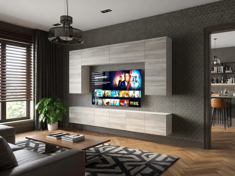 Meuble mural 300 cm Belini gris anthracite Glamour Wood Imperium 2 Fabricant IMP 2/5/W/GW1/0/0