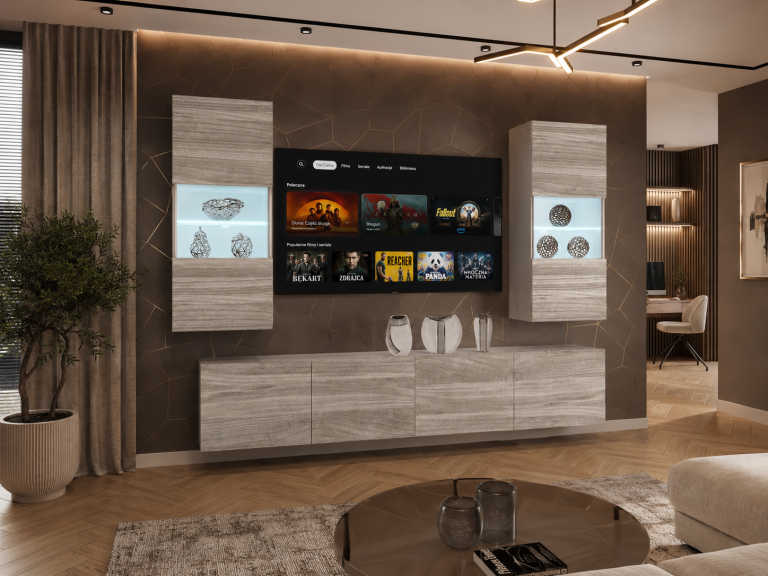 Meuble mural 200 cm Belini gris anthracite Glamour Wood Imperium 7 Fabricant IMP 7/5/W/GW1/0/0