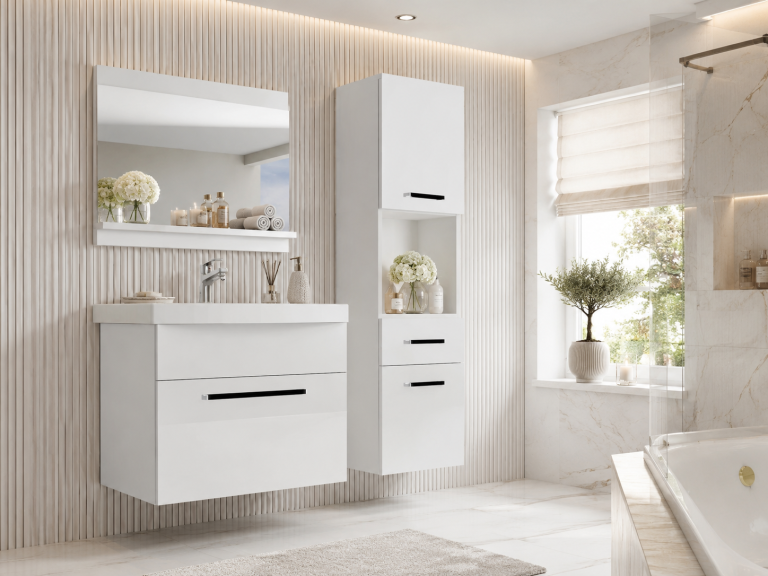 Meuble de salle de bain Belini blanc mat + lavabo + miroir Fabricant ROD M 3/0/W/W/0/ZW